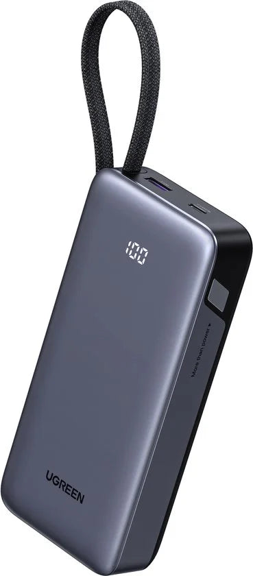 Power Bank, 20000mAh 45W Snel Opladen met Geïntegreerde USB-C Kabel & Bidirectionele 45W PD, Externe Mobiele Telefoon Batterij Compatibel met Galaxy S25+/Ultra, iPhone Series