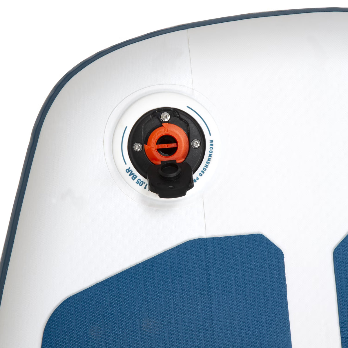 Ultra-compact and stable 10-foot (max. 130-kg) SUP white and blue