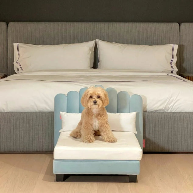 Luxor bed large Riviera Blue