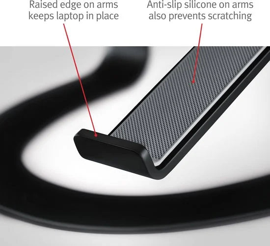 Curve stand - laptop standaard voor MacBook - Zwart