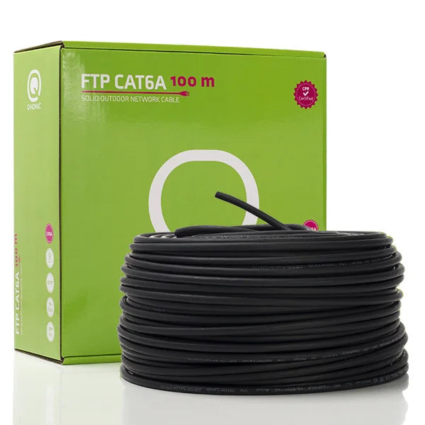Netwerkkabel voor buiten | Cat6a S/FTP | 100 meter | Q-Nomic Stugge kern, 100% koper