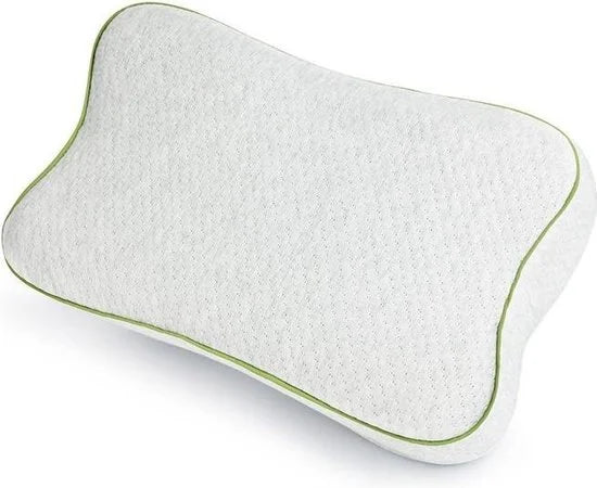 RECOVERY PILLOW 50x30 cm – Ergonomisch hoofdkussen met nekondersteuning – Memory foam – Voor zij-, rug- & buikslapers – Grijs – Inclusief reistas