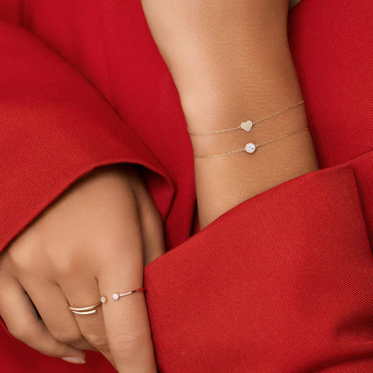 Hart Armband 14 Karaat Massief Goud
