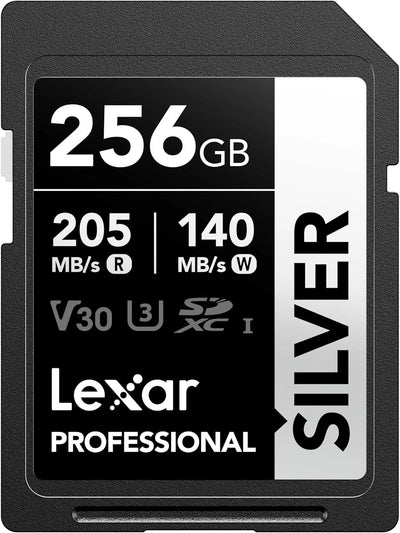 256GB SD Card SILVER, Up to 205MB/s Read, 140MB/s Write