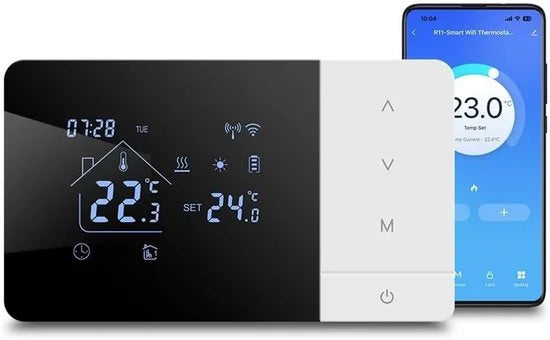 Slimme Thermostaat voor Gasboiler - Programmeerbare Thermostaat met Afstandsbediening voor Verwarming en Koeling