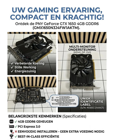 PNY GeForce GTX 1650 4GB GDDR6 – Compacte Videokaart