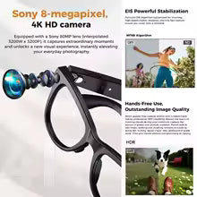 Smart Glasses Slimme Bril 8MP HD Camera Video-opname AI Fotoherkenning Vertaling Spraakgestuurde Zonnebril Heren