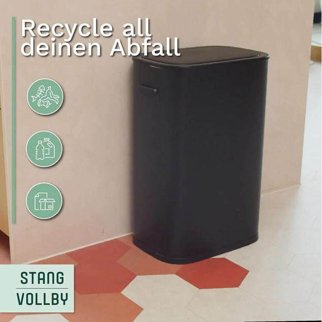 Keuken Afvalbak, Bewegingssensor, 50 Liter, Elektrische Afvalscheiding, Soft Close Afvalscheidingssysteem voor de Keuken, Zwart