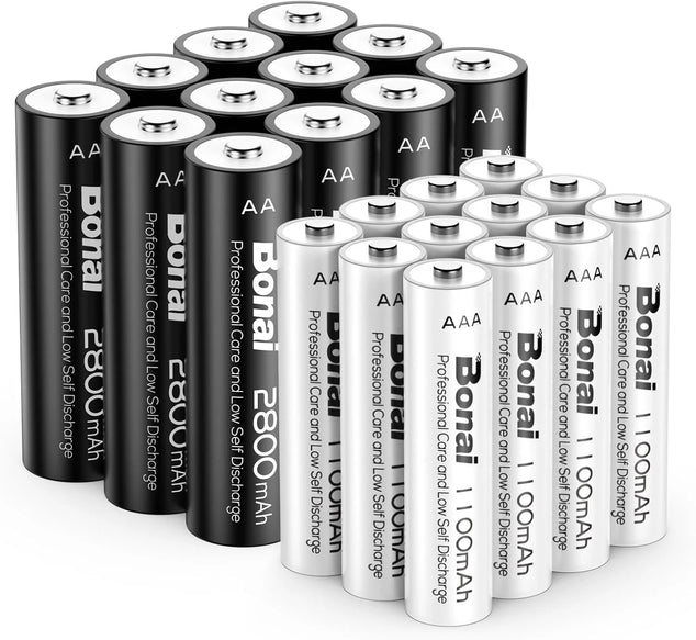 Batterijen AA AAA 2800 / 1100mAh Oplaadbare Batterijen Hoge Capaciteit Ni-MH 1.2V AA/AAA Batterijen HR6 / HR03 Batterijen Oplaadbaar Lage Zelfontlading (24 Stuks)