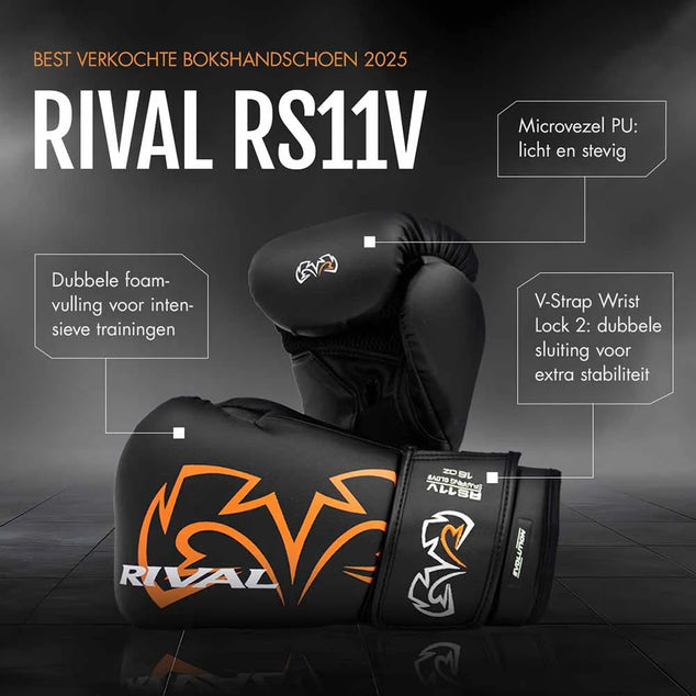 BOKSHANDSCHOENEN RIVAL RS11V SPARRING ZWART