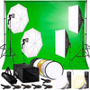 Green screen 3 x 3M met Achtergrondsysteem 2,6 x 3M – Fotostudio Set – Greenscreen Set – Inclusief, Softbox, Paraplu’s, Lamphouders, LED lampen, Reflectiescherm & Draagtas - Vaderdag Cadeau