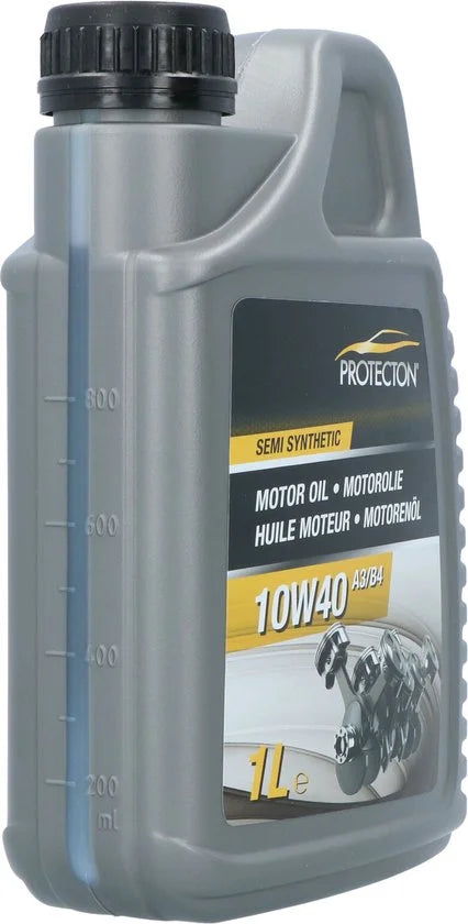 Motorolie 10W-40 A3/B4 – Semisynthetische - Brandstof besparend - Voor benzine-, LPG- & dieselmotoren – Sterke weerstand tegen oxidatie - Veilige smeerfilm bij hoge temperaturen - 1 Liter
