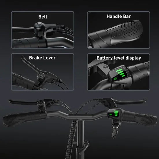 Elektrische scooter met zitje - iScooter F2 - 500W - Actieradius 25-30 km - 36V 7,8Ah - 25 cm - Grijs