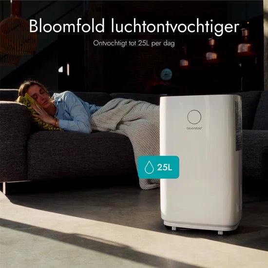 Luchtontvochtiger - 20L per Dag - Incl. Was-droog Functie - Geschikt voor Woonkamer, Slaapkamer, Kelder & Badkamer - Dehumidifier - Wit
