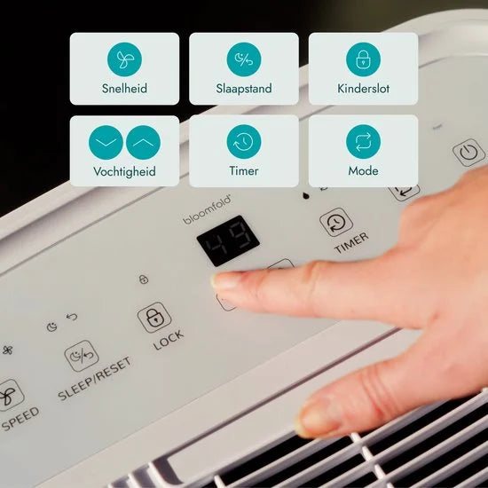 Luchtontvochtiger - 20L per Dag - Incl. Was-droog Functie - Geschikt voor Woonkamer, Slaapkamer, Kelder & Badkamer - Dehumidifier - Wit