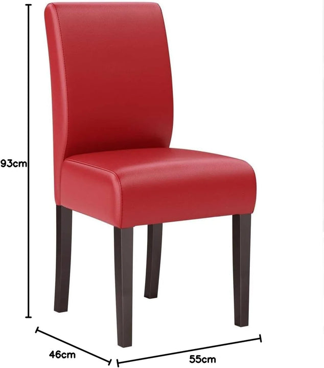 Set van 2 | bistrostoel | leer | rood | gastronomische stoelen, bistrostoelen bekleed