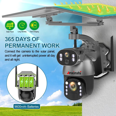 Zonne-energie camera draadloos 4G 4K 50X zoom HD Solar PTZ camera PIR bewegingsdetectie beveiligingscamera tweerichtingsaudio