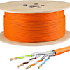 500m cat.7A netwerkkabel LAN-kabel AWG 23/1 Oranje kabel cat 7 koper professionele S/FTP PIMF LSZH halogeenvrij RoHS compliant Cat7a cat.7 een Ethernet-gegevenskabel 10Gbit 1000MHz 10 Gigabit