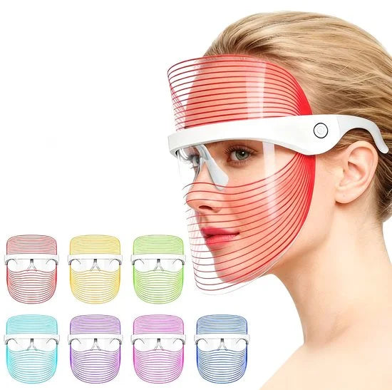 LED-gezichtsmasker 7 kleuren – Draadloos – Lichttherapie thuis – Anti-aging – Acne – Herstellend – USB-oplaadbaar – Lichtgewicht – Cadeauverpakking