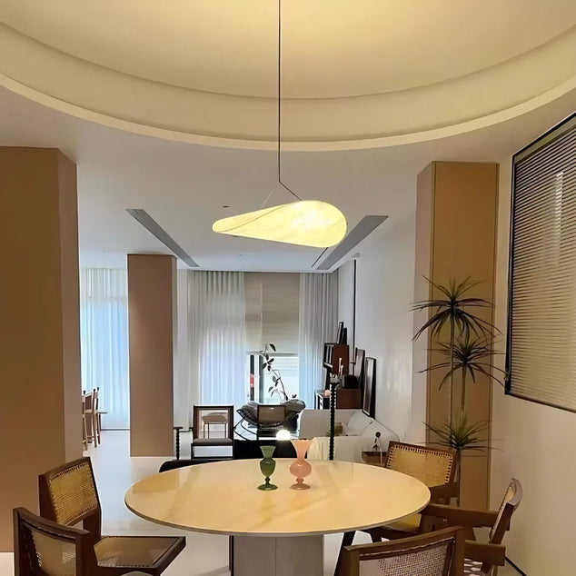 60cm Japandi-hanglamp – 1st - Natuurlijk zijde, boho-design voor de woonkamer, eetkamer of slaapkamer