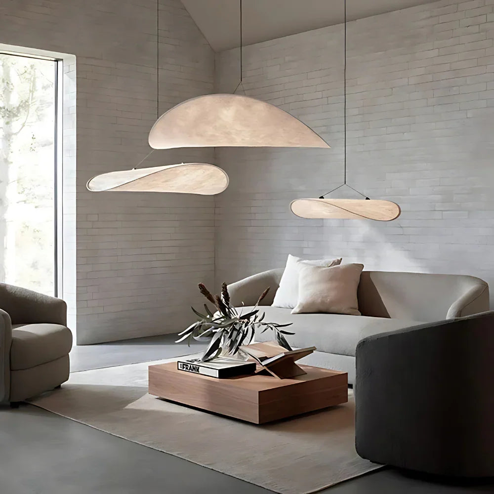 60cm Japandi-hanglamp – 1st - Natuurlijk zijde, boho-design voor de woonkamer, eetkamer of slaapkamer
