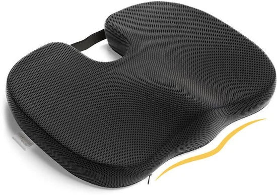 Zitkussen Orthopedisch - Stuitkussen voor Pijnlijke stuit - Zitverhoger - Wigkussen - Traagschuim - Stoelverhoger voor Auto - 45cm