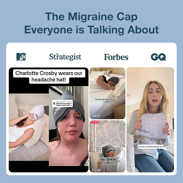 Migraine & Headache Relief Cap, Hot & Cold Therapy, Sinus Relief | Reusable, Stays Cold or Hot Longer, Wearable Wrap Design, Form-Fitting, Sinus Pressure Comfort, Freezer Safe