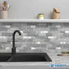Zelfklevende 3D-muurtegels, baksteenmotief, tegelstickers met marmermotief voor badkamer, waterbestendig, mat, voor tegels keuken, beschermlaag verwijderen en plakken, hittebestendig, 10