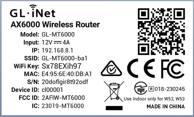 GL-MT6000 Flint 2 Wi-Fi 6 Gaming Router Dual 2,5G Poorten