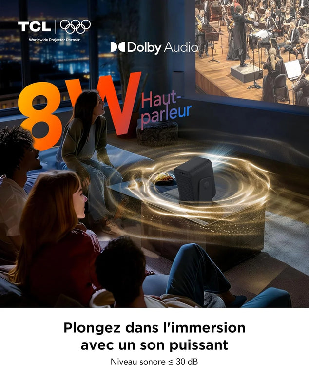 C1 Beamer 4K compatibiliteit, native 1080P, Dolby Audio 8W, Netflix gecertificeerd, Smart Google TV geïntegreerd, Auto Focus/Keystone, Wi-Fi Bluetooth, 285° draaibaar, mini-projector