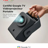 C1 Beamer 4K compatibiliteit, native 1080P, Dolby Audio 8W, Netflix gecertificeerd, Smart Google TV geïntegreerd, Auto Focus/Keystone, Wi-Fi Bluetooth, 285° draaibaar, mini-projector