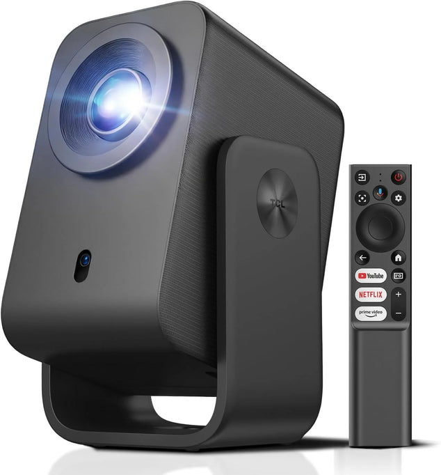 C1 Beamer 4K compatibiliteit, native 1080P, Dolby Audio 8W, Netflix gecertificeerd, Smart Google TV geïntegreerd, Auto Focus/Keystone, Wi-Fi Bluetooth, 285° draaibaar, mini-projector