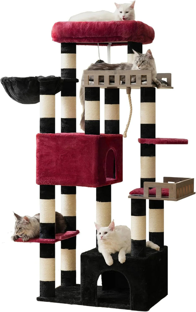 Kattenverblijf, Maine Coon Cat Tree, Heavy Duty Cat Tower for 20 lbs+, GCT033BR