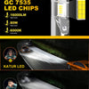 H11 LED Koplamp Lampen, H8 H9 LED Lamp 16000LM 6000K Wit 500% Helderheid Fanless Waterdicht Mini Maat Plug and Play, Set van 2