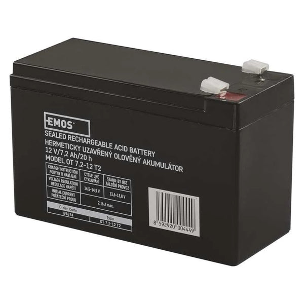 Sealed rechargaeble acid battery 12V / 7.2Ah / 20 h - Model: OT 72-12