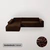 Velvet Bankhoes – Hoekbank – M3 (175-220cm) – Bankbeschermer – Zetelhoes & Zetelbeschermer - Bankhoezen voor Hoekbank - Sofa Cover - Donkerbruin