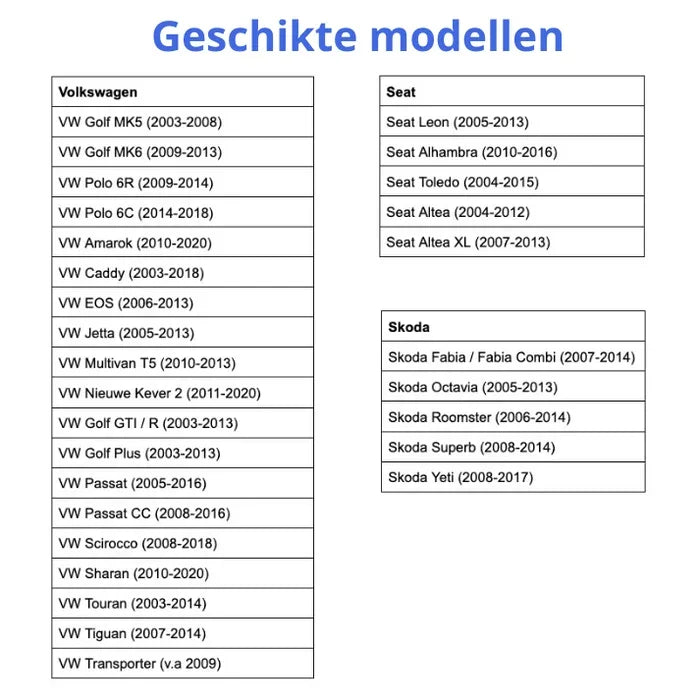 Apple CarPlay / Android Auto - Autoradio 7 inch voor Volkswagen, Seat & Skoda