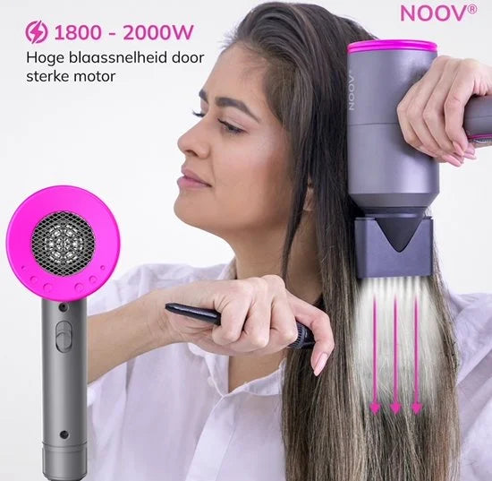 NOOV Föhn - Haardroger - Föhn Met Diffuser - 3 Warmtestanden - Ionentechnologie - 3 Blaasmonden