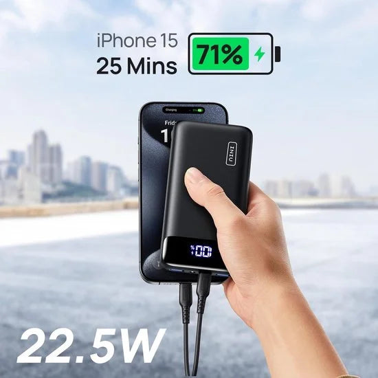 INIU - Powerbank - 20,000 mAh - Snel Opladen Draagbare Oplader - 22.5W Powerbank met USB C Input & Output