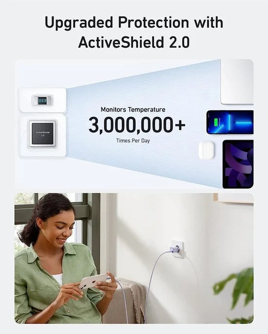 Anker GaN USB C oplader van 30W, 511-oplader (Nano 3), PIQ 3.0 PPS-snellader, Anker Nano 3 - Phantom Black