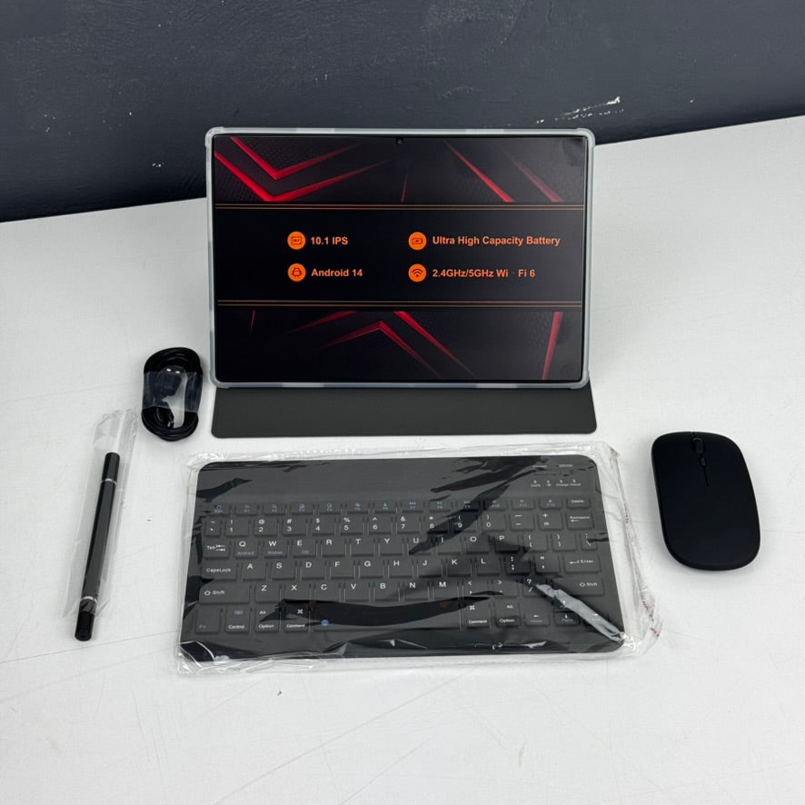 ATMTPC Tablet 64 GB mit Maus &amp; Tastatur – Grau | Komplettset | Neu