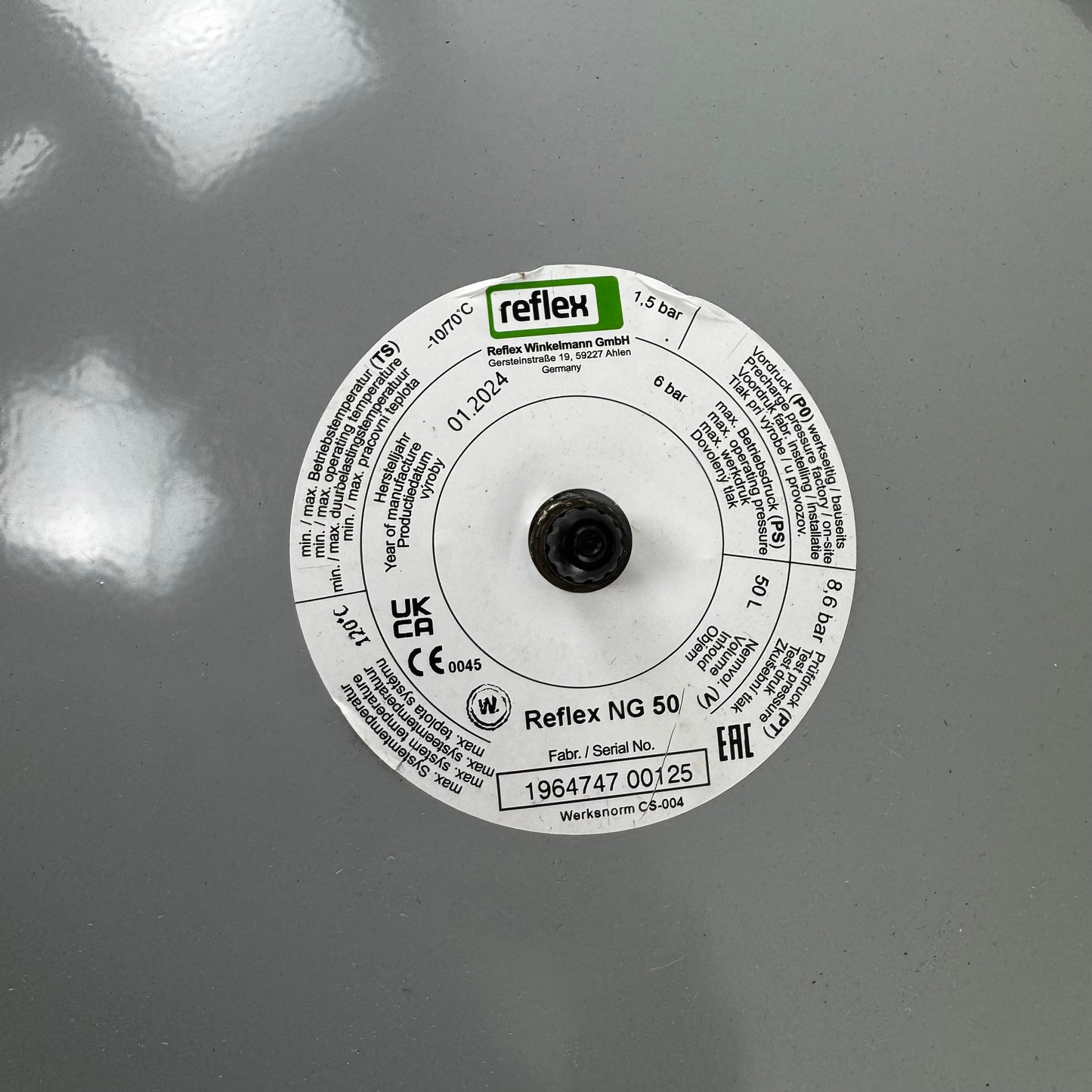 Reflexmembran-Druckausdehnungsgefäß N50/1.0 8209310