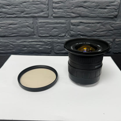 Sigma 18–35 mm f/3.5–4.5 asphärisches Objektiv (Canon EF) + Rodenstock Skylight-Filter 82 mm | Gebraucht, einwandfreier Zustand