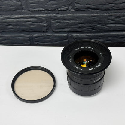 Sigma 18–35 mm f/3.5–4.5 asphärisches Objektiv (Canon EF) + Rodenstock Skylight-Filter 82 mm | Gebraucht, einwandfreier Zustand
