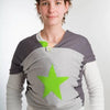0 - Bykay - ByKay Draagdoek Design Antraciet/ Grijs Melee/ Ster Appelgroen - Small