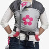 0 - Bykay - ByKay Draagdoek Antraciet/ Grijs Melee/ Bloem Fuchsia - Small