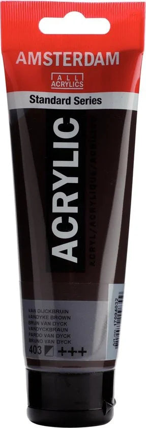 Amsterdam Standard acrylverf tube 120ml - 403 - Van Dijckbruin - halfdekkend