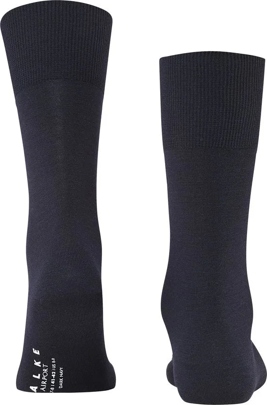 FALKE Airport warme ademende Merino Wol Katoen Heren Sokken blauw - Maat 41-42