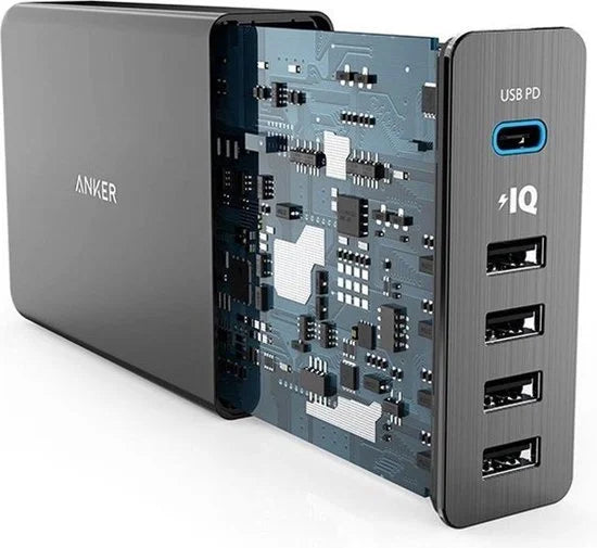 Anker PowerPort 5+ - 4x USB-A / 1x USB-C - Zwart