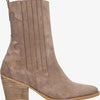 Tango | Ella square 9-e taupe suede western ankle boot - natural heel/sole | Maat: 38